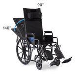 Medline Reclining Wheelchair – 16" Wide, Desk-Length Arms, Elevating Leg Rests